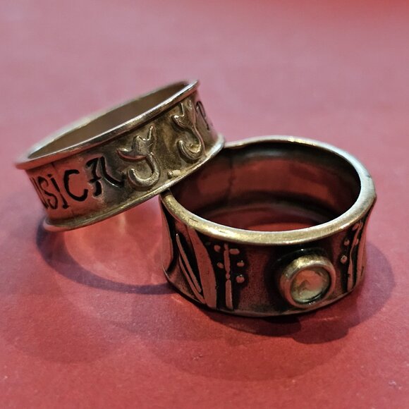 Pair of Angi Olami Sterling Silver/Semi-precious Band Rings, size 5.5 - Picture 4 of 8